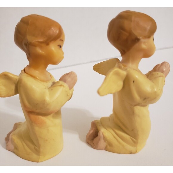 Vintage 1975 Christmas Wilton Praying Plastic Angel Decorations Pair Hong Kong - Picture 2 of 8